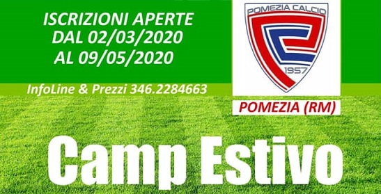 Camp Estivo Pomezia Calcio 15-20 giugno 2020