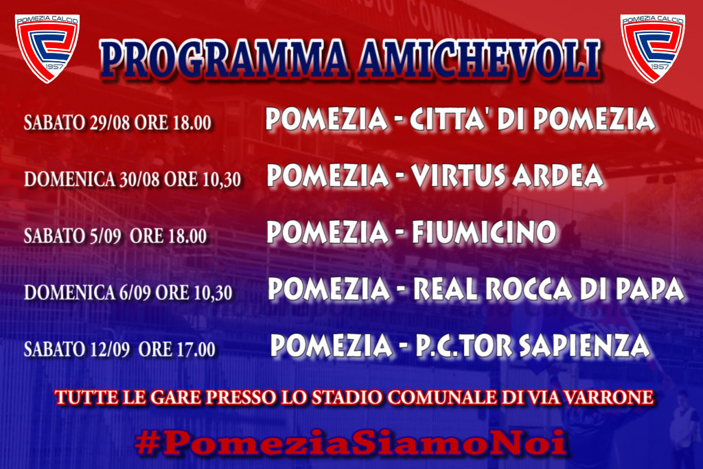 Il programma delle amichevoli della nostra prima squadra